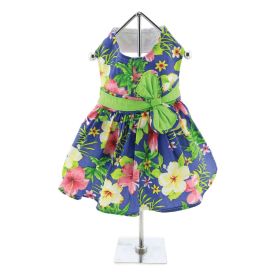 Blue Lagoon Hawaiian Hibiscus Dress (size: small)